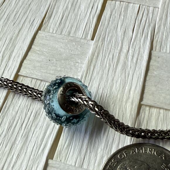 Disney Sterling Silver Murano Glass Charm Bead ONLY "Let It Go" Frozen Italy - Picture 3 of 4